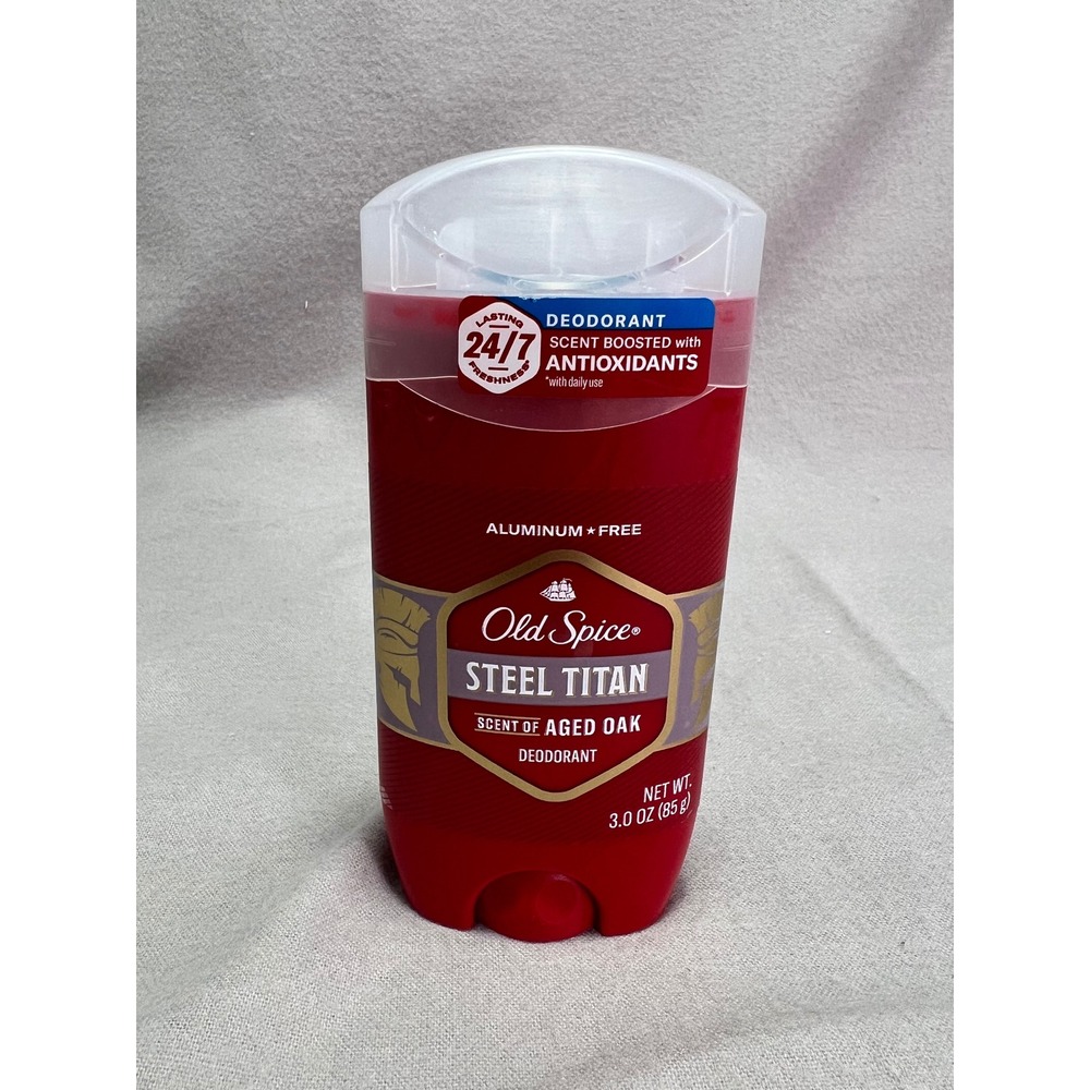 Old Spice Deodorant Red Steel Titan Aged Oak Aluminum Free Masculine 3.0oz